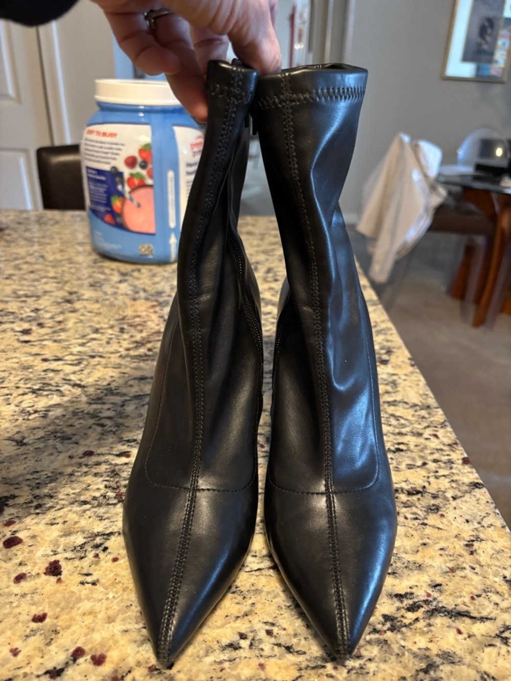 Forever 21 Black Pointed Stiletto Sock Booties - Picture 5 of 11